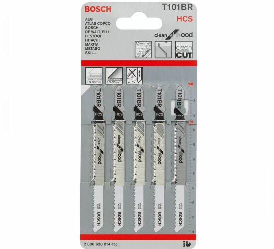 Bosch Stichsägeblatt T 101 BR Clean for Wood, 5er-Pack