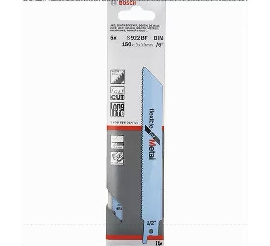 BOSCH Säbelsägeblatt S922BF für Metall 5er Pack