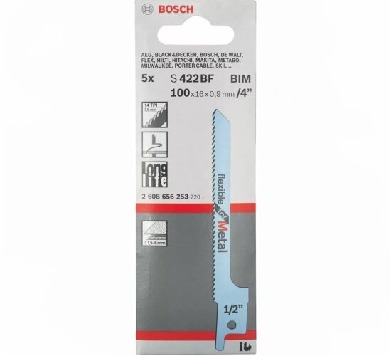 Bosch Säbelsägeblatt S 422 BF Flexible for Metal, 5 Stück