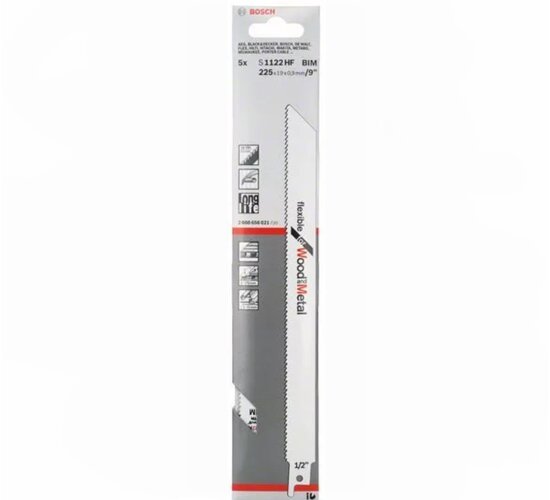 Bosch  5 x Säbelsägeblatt S 1122 HF BiM Flexible for Wood and Metal