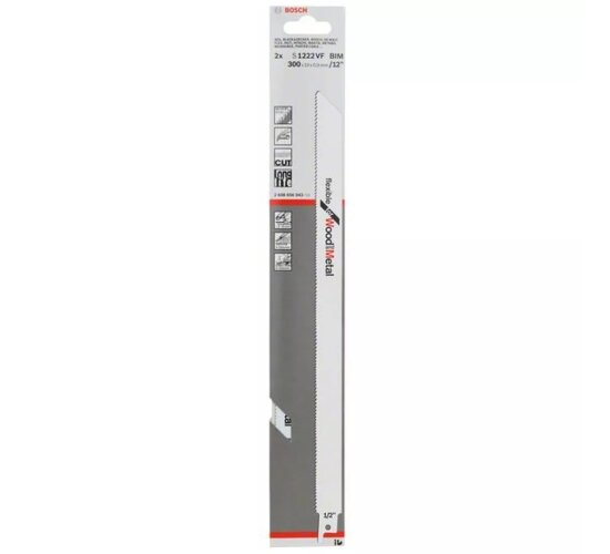 Bosch Professional 2 Stück Säbelsägeblatt S 1222 VF für  Holz and Metal