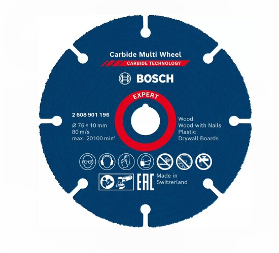 Bosch EXPERT Carbide Multi Wheel Trennscheibe, 76 mm, 1 mm, 10 mm