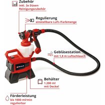 Einhell Akku-Farbsprühsystem TE-SY 18/90 Li-mit Akku...