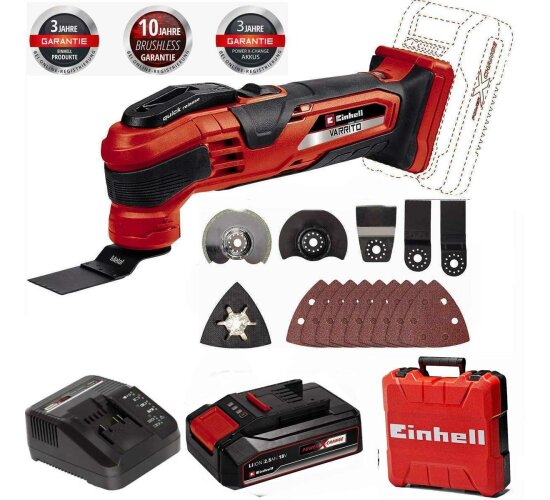 Einhell-Multifunktionswerkzeug VARRITO 18V Akku 2.5 Ah, Ladegerät, Koffer