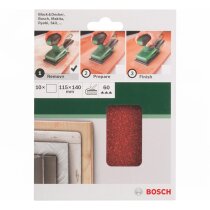 Bosch Schleifblatt 10 x, 115 x 140 mm, K 60 für...