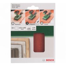 Bosch Schleifblatt 10 x, 115 x 140 mm, K 120 für...