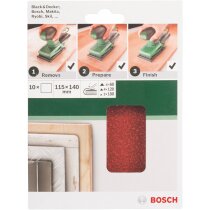 Bosch Schleifblatt 10 x, 115 x 140 mm, K 60 120 180...