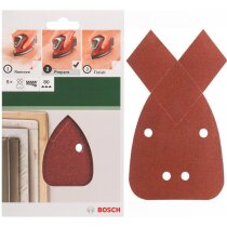 Bosch Schleifblatt 5 Stk, 95 x 135 mm K 80 für Black + Decker Mouse, PSM primo