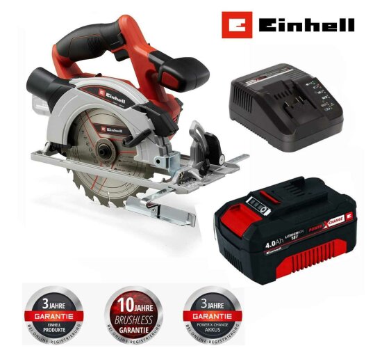 Einhell Akku-Handkreissäge TE-CS 18/165-1 Li- 18V mit Akku 4.0 Ah und Ladegerät