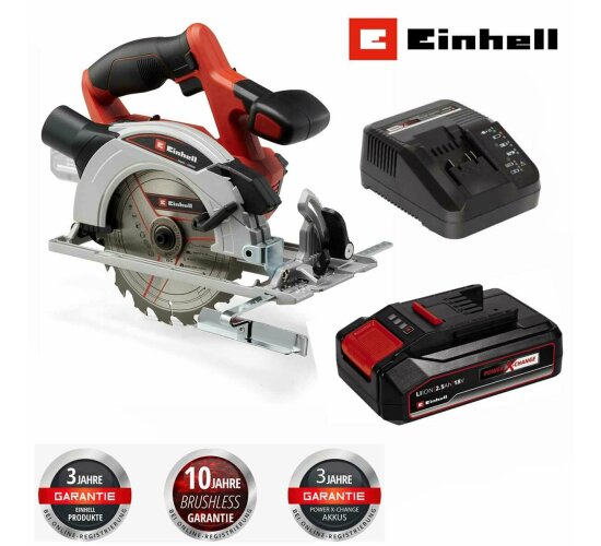 Einhell Handkreissäge TE-CS 18/150 Li - 18V mit Akku 2.5 Ah, Ladegerät