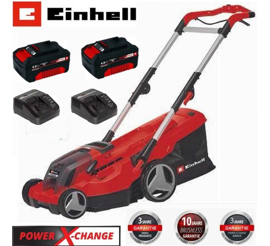 Einhell Akku-Rasenmäher GE-CM 36/37 2x Akku 4 Ah,2 Ladegeräte- 36V ( 2 x 18V )