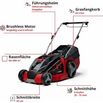 Einhell Rasenmäher GE-CM 43 Li M 36V (2x18V ) 43 cmSolo  ohne Akku / Ladegerät)