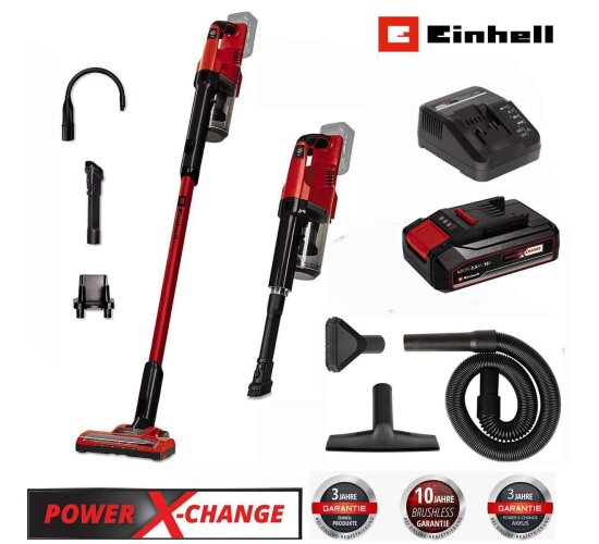 Einhell Stielstaubsauger TE-SV18 Li 18V mit Akku 2.5 Ah + Ladegerät Saugschlauch