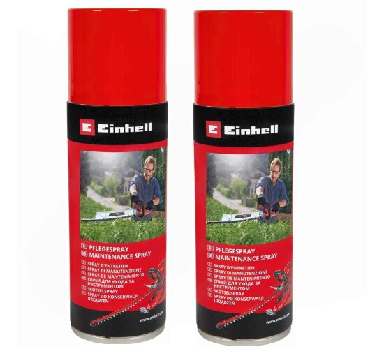 2 x Einhell Pflegespray für Gartengeräte, Messer Klingen, Bohrfutter Sägen. usw.