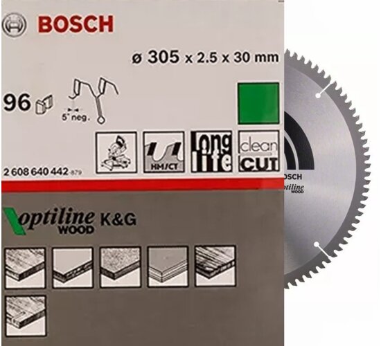 Bosc Kreissägeblatt 305 mm x 2,5 x 30 mm x 96 Z Optiline Holz