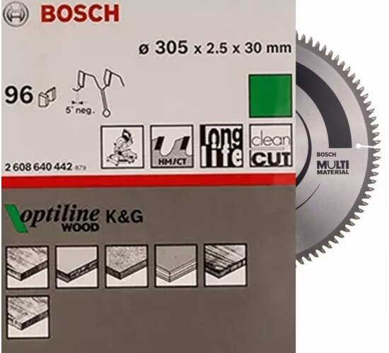 Bosc Kreissägeblatt 305 mm x 2,5 x 30 mm x 96 Z Multi Material