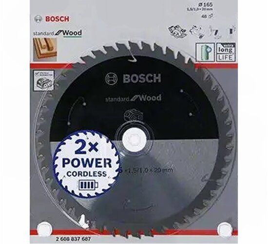 Bosch Akku-Kreissägeblatt 165 x 1,5/1 x 20, 48 Z Standard for Wood,