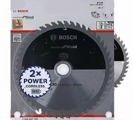 Bosch Kreissägeblatt 190 x 1,6/1,1 x 30, 48 Z  Standard for Wood