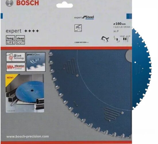 Bosch Kreissägeblatt  160 x 20 x 2,0 mm, 30 Z Expert for Steel,