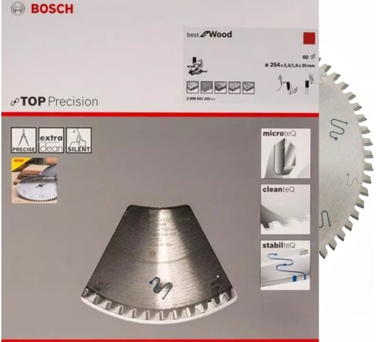 Bosch  Pro  Kreissägeblatt, 254 x 2,3 x 30 mm, 60 Z Precicion Wood