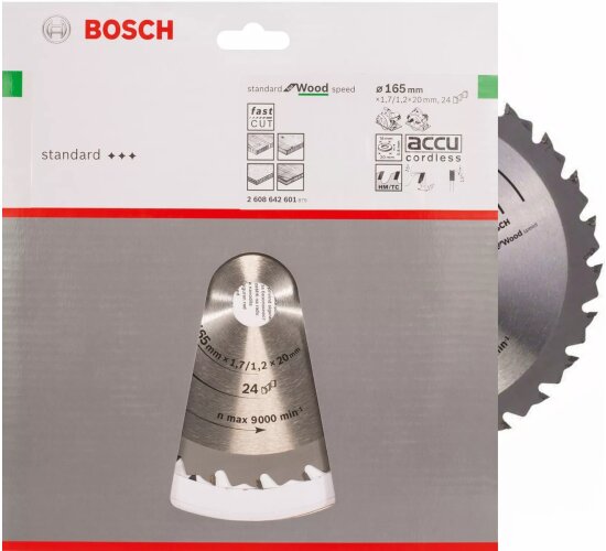 Bosch  Pro  Kreissägeblatt, 165 x 20/16 x 1,7 mm 24 Z Optiline Wood