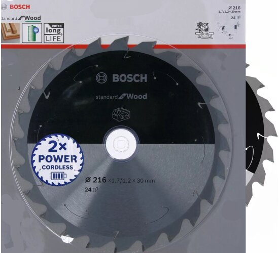 Bosch  Pro  Kreissägeblatt, 216 x 1,7 x 30 mm, 24  Z Wood