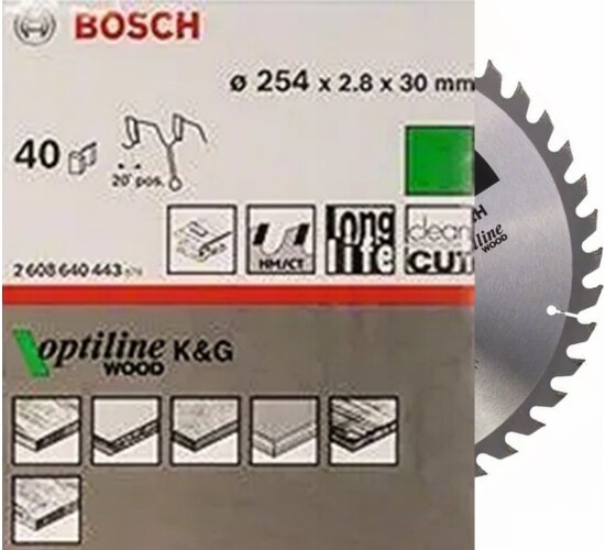 Bosch  Pro  Kreissägeblatt, 254 x 2,8 x 30 mm, 40 Z Optiline Wood