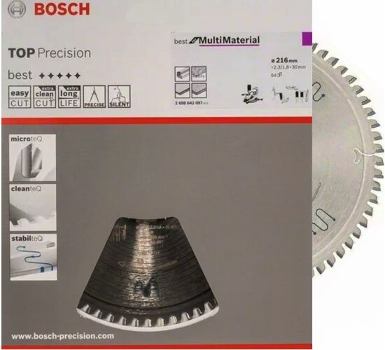 Bosch  Pro  Kreissägeblatt, 216 x 2,3 x 30 mm, 64 Z Multi Material