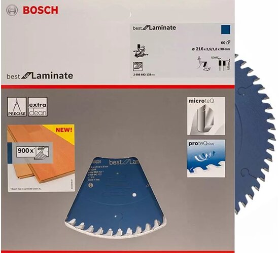 Bosch Profl Kreissägeblatt Ø 216 x 30 x 2.5 mm,60 Z  Expert Laminat