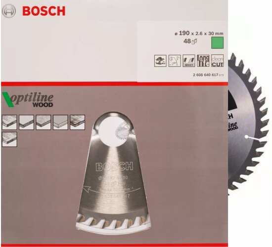 Bosch Kreissägeblatt 190x30x2,6mm 48 Z  Optiline Wood  Handkreissäge