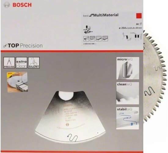 Bosch Kreissägeblatt, 254 x 30 x 2,3 mm 80 Z  Precesion Multi Material