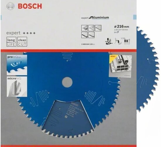 Bosch Kreissägeblatt, 216 x 30 x 2,6 mm, 64 Z Expert for Aluminium