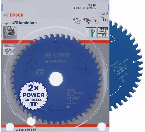 Bosch Powertools Sägeblatt  Ø 136mm, 48Z Expert for Aluminium,