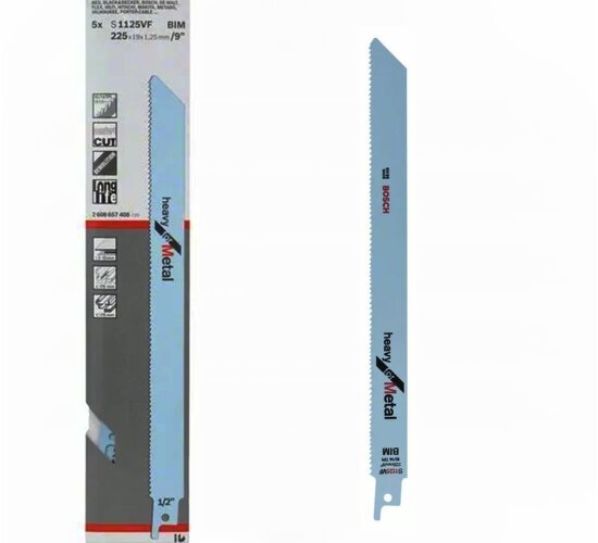 5 x Bosch Säbelsägeblatt S 1125 VF, 225 mmHeavy for Metal