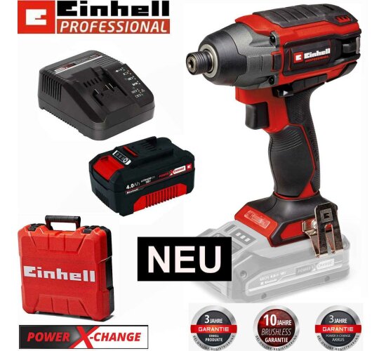 Einhell Prof. Schlagschrauber TP-CI 18/220 Li BL Akku 4.0 Ah Ladegerät Koffer