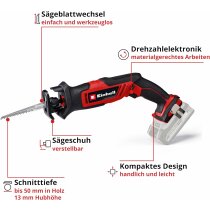 Einhell Akku-Säbelsäge TE-AP 18/13 Li-Solo 18V...