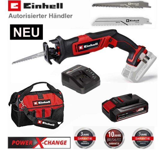 Einhell Akku-Säbelsäge TE-AP 18/13 Li- 18V Akku 2,5 Ah, Ladegerät Tasche