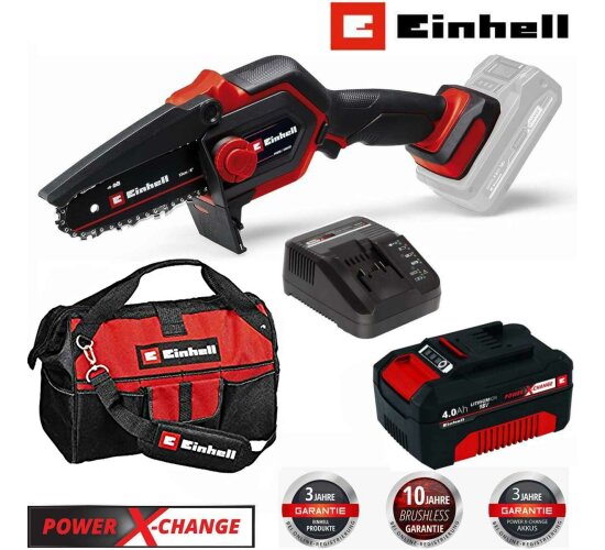 Einhell Astkettensäge GE-PS 18/15 Li BL 18V,mit Akku 4.0 Ah, Ladegerät + Tasche