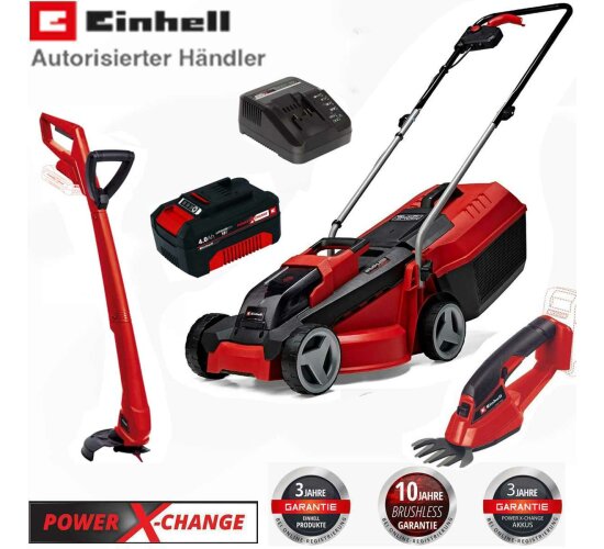 Einhell City Rasenmäher GE-CM 18/30 Rasentrimmer-Grasschere 18V Akku 4.0 Ah