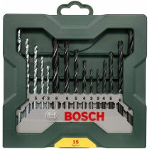 Bosch 15tlg. Mini-X-Line Spiralbohrer Mixed-Set (Holz...