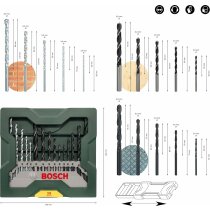 Bosch 15tlg. Mini-X-Line Spiralbohrer Mixed-Set (Holz...