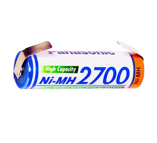 Panasonic AA Mignon Akku BK-3HGAE/BF1 Ni-MH 1,2V 2700mAh m. Lötfahne U