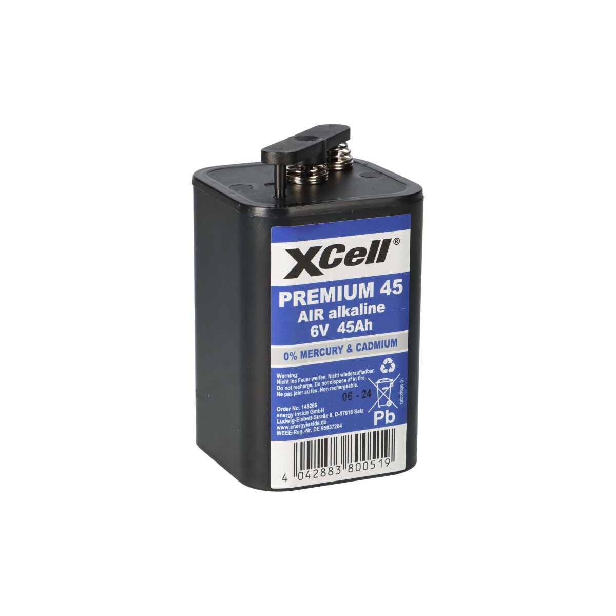 4R25 XCell Premium 45 Blockbatterie 6V 45Ah Baustellenlampe