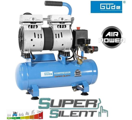 Güde Kompressor Airpower 105/8/6 SILENT 550W mit 6l Kesselinhalt, ölfrei, <r 59 dB