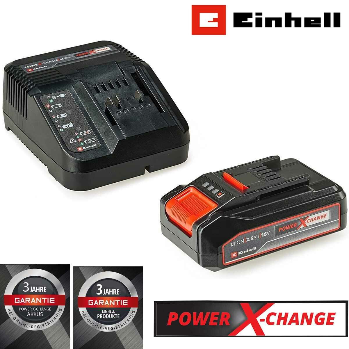 Einhell Starter Kit 2,5 Ah Akku & Ladegerät Power X-Change, 18V, 25,9