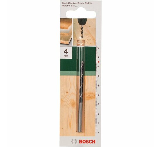 Bosch 1x Holzspiralbohrer für Weichholz, Hartholz, Ø 4 mm,