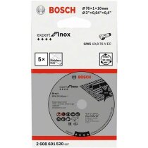 Bosch 5 Stück Trennscheibe Expert Inox (für Edelstahl 76 x 10 x 1 mm,