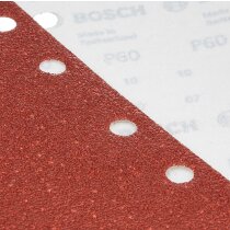 Bosch Schleifblatt Klett 10 Stück, 93 x 185 mm, K 60 für Schwingschleifer