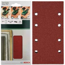 Bosch Schleifblatt Klett 10 Stück, 93 x 185 mm, K  240 für Schwingschleifer