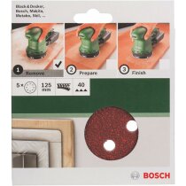 Bosch 5 tlg. Schleifblatt Set Ø 125 mm, K 40...